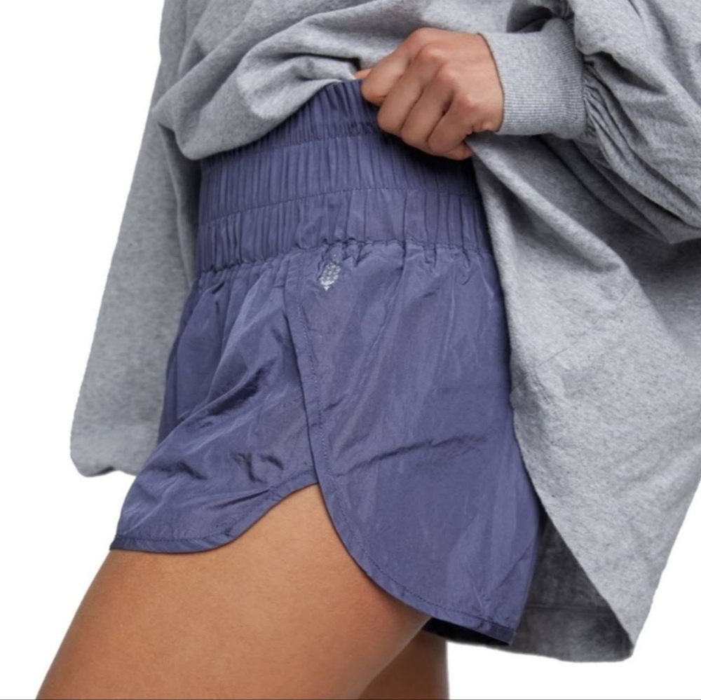 Free People Deep Sea Blue High Rise The Way Home Shorts Size S Lined Activewear